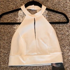 Lulus 2 piece white body con dress/skirt